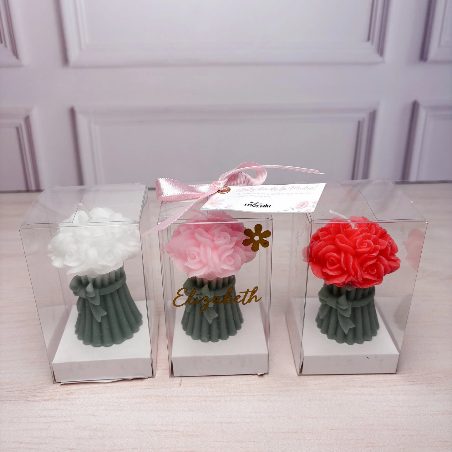 Velas en Caja Transparente
