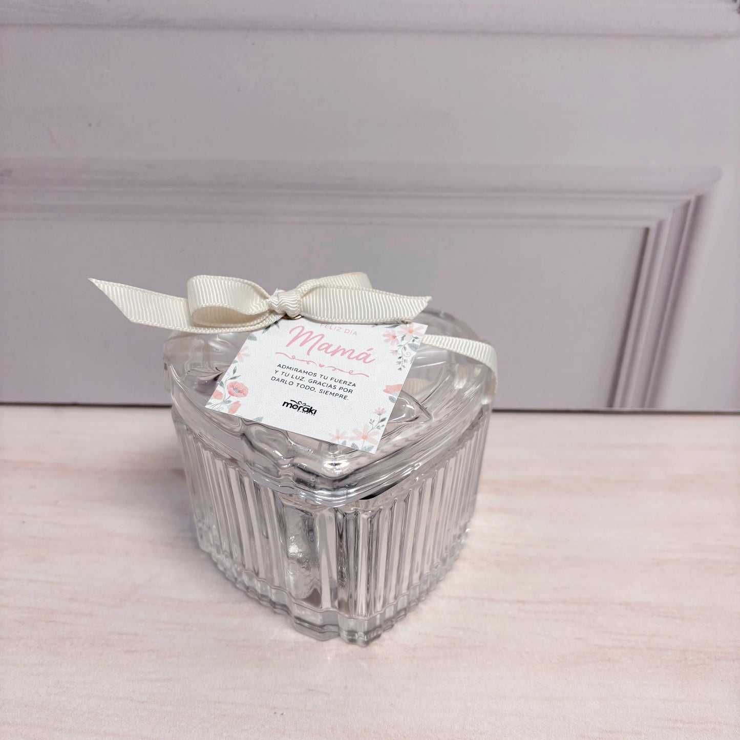 Caja Corazón Transparente Para Mamá