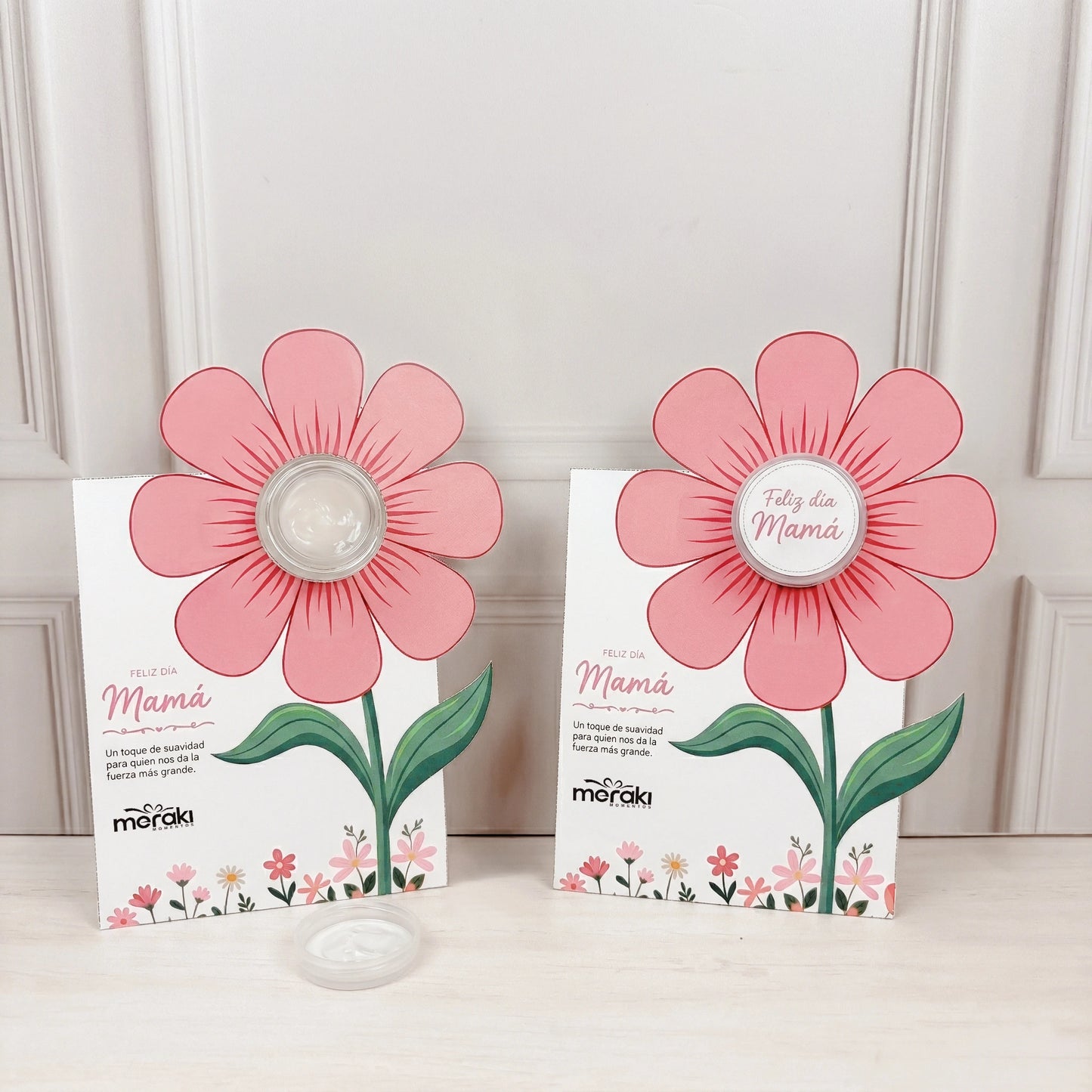 Tarjetas Florales Con Crema