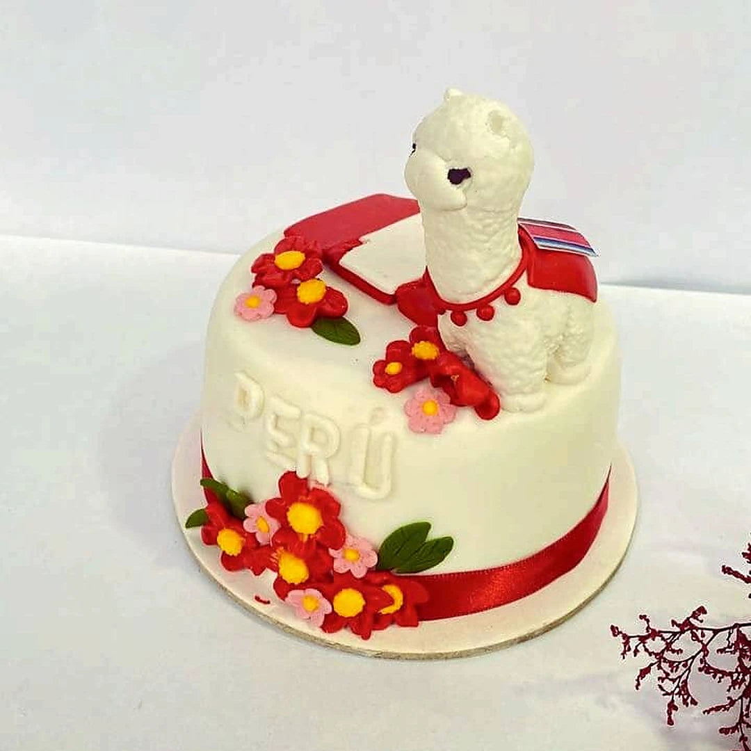 Mini Torta Peruana con Llamita y Flores