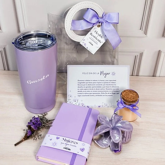Bolsa Transparente con Termo y Vela de Gratitud