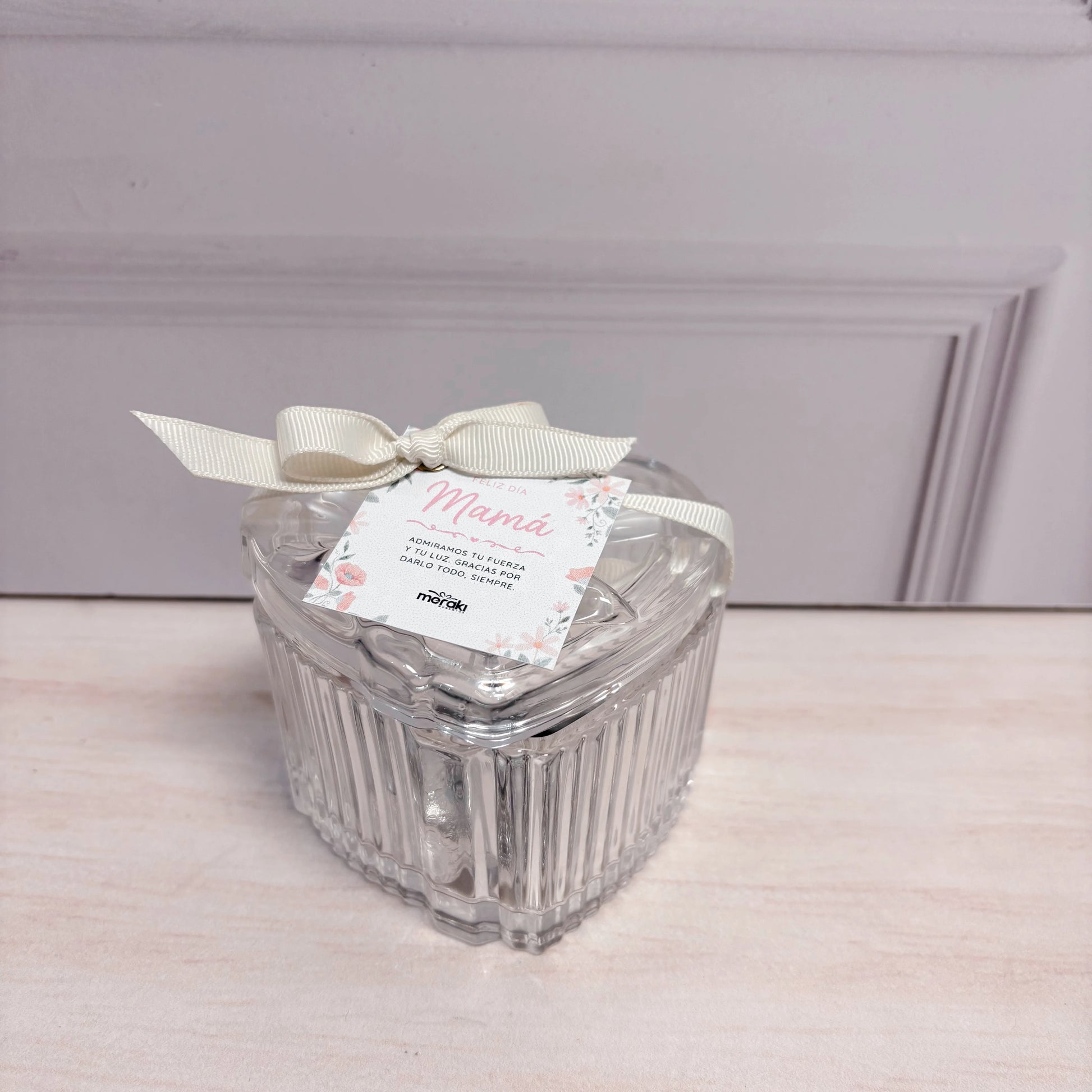 Caja Corazón Transparente Para Mamá