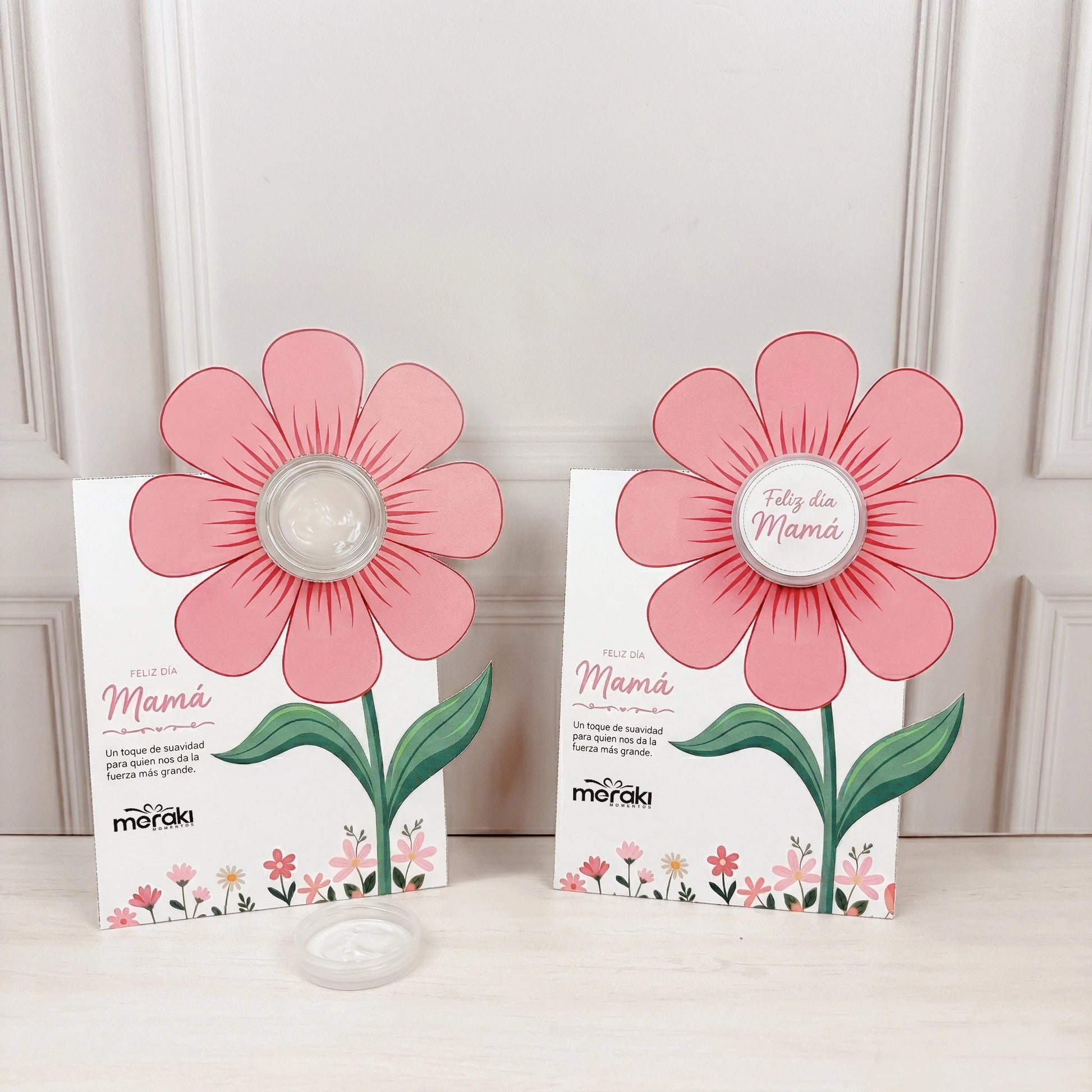 Tarjetas Florales Con Crema