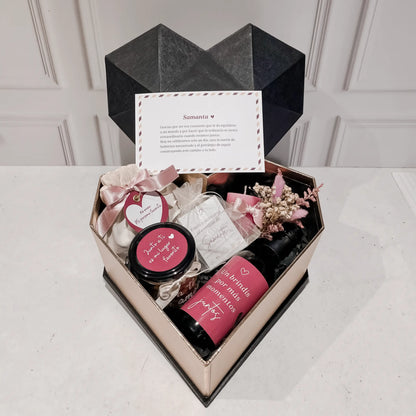 Box Corazón Premium: Brindis & Sintonía