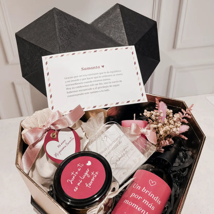 Box Corazón Premium: Brindis & Sintonía