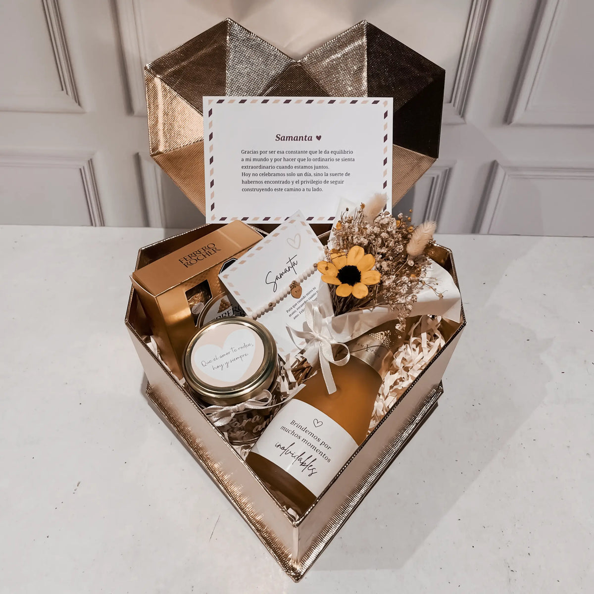 Box Corazón Dorado: Brindis & Detalles